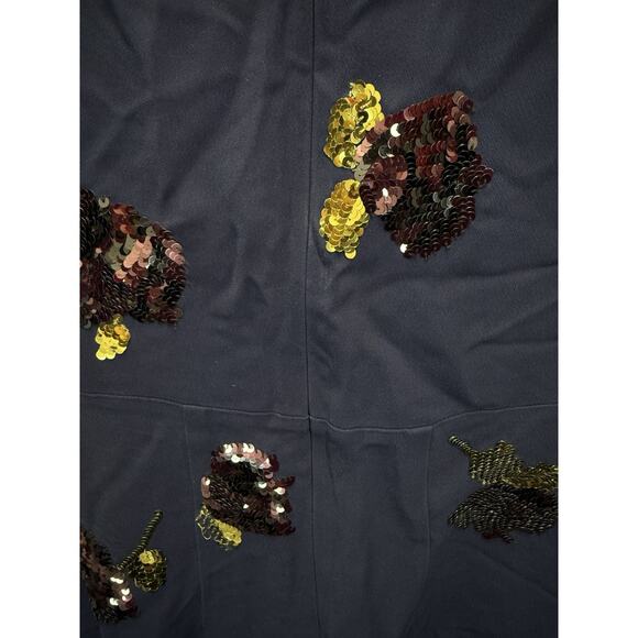 Dries Van Noten Navy Sequin Floral Viscose Mini Dress 36 US 4 Zip Back Party - Picture 9 of 12